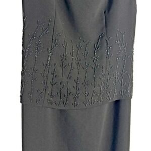 NWT Pride & Joy Vintage Black Beaded Dress Midi Formal‎ 90s Cocktail Glam